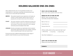 Holding Balanced One-on-Ones worksheet